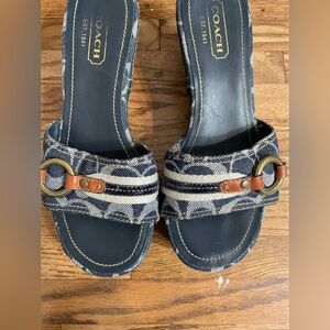 Vintage Coach denim wedges 7